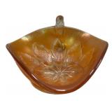 C4 - Vintage Fenton & Dugan Marigold Carnival Glass Basket, Vase & Bonbon Dish