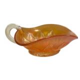 C4 - Vintage Fenton & Dugan Marigold Carnival Glass Basket, Vase & Bonbon Dish