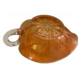 C4 - Vintage Fenton & Dugan Marigold Carnival Glass Basket, Vase & Bonbon Dish