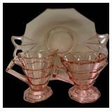 C3 - Vintage Pink Depression Glass Fostoria Fairfax Dish & Indiana Glass Tea Room Mixed Lot