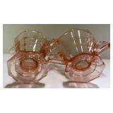 C3 - Vintage Pink Depression Glass Fostoria Fairfax Dish & Indiana Glass Tea Room Mixed Lot