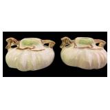 C3 - Pair of Vintage Roseville Pottery Ming Tree Candle Holders
