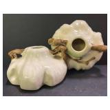 C3 - Pair of Vintage Roseville Pottery Ming Tree Candle Holders