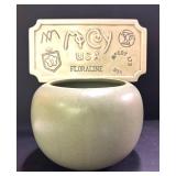 C3 - Vintage McCoy Floraline Pottery Planter & Dealer Sign Plaque Mixed Lot