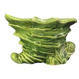 C4 - Vintage Green Ceramic Leaf Planters (Set of 2)