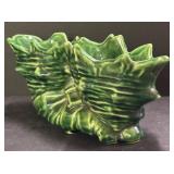 C4 - Vintage Green Ceramic Leaf Planters (Set of 2)