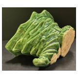 C4 - Vintage Green Ceramic Leaf Planters (Set of 2)