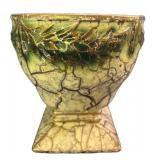 C4 - Vintage McCoy Planter Trio - Grecian Line Pedestal & Basketweave Planters