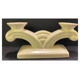 D1 - Vintage Red Wing Pottery Double Candle Holder & Cornucopia Vases (Lot of 3)