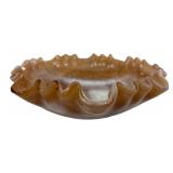 D1 - Vintage Imperial Glass Company Caramel Slag Glass Dutch Windmill Bowls 8" Pair