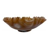 D1 - Vintage Imperial Glass Company Caramel Slag Glass Dutch Windmill Bowls 8" Pair