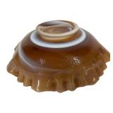 D1 - Vintage Imperial Glass Company Caramel Slag Glass Dutch Windmill Bowls 8" Pair