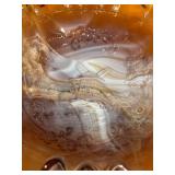 D1 - Vintage Imperial Glass Company Caramel Slag Glass Dutch Windmill Bowls 8" Pair