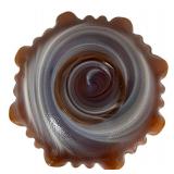 D1 - Vintage Imperial Glass Company Caramel Slag Glass Dutch Windmill Bowls 8" Pair