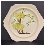 D1 - Vintage Red Wing Pottery Dynasty Plum Blossom Yellow Platter & Cornucopia Holder Mixed Lot