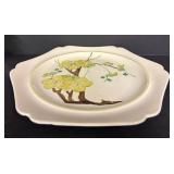 D1 - Vintage Red Wing Pottery Dynasty Plum Blossom Yellow Platter & Cornucopia Holder Mixed Lot