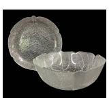 D2 - Vintage Arcoroc Aspen Clear Glass Bowls & Luncheon Plates