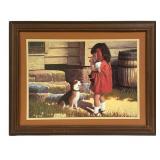 W - Vintage Jim Daly "Confrontation" Framed Art Print (1980)