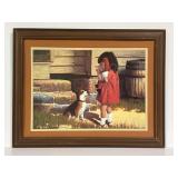 W - Vintage Jim Daly "Confrontation" Framed Art Print (1980)
