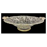 D2 - Vintage Cambridge Glass Rose Point Serving Platter With Handles