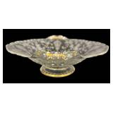 D2 - Vintage Cambridge Glass Rose Point Serving Platter With Handles