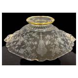 D2 - Vintage Cambridge Glass Rose Point Serving Platter With Handles