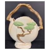 D5 - Vintage Roseville Pottery Ming Tree Basket Vase
