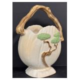 D5 - Vintage Roseville Pottery Ming Tree Basket Vase