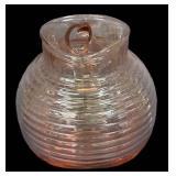 D2 - Vintage Pink Anchor Hocking Manhattan Tilted Ball Pitcher