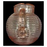 D2 - Vintage Pink Anchor Hocking Manhattan Tilted Ball Pitcher
