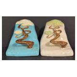 D3 - Vintage 1948 Roseville Pottery Ming Tree Bookends