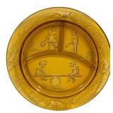 D3 - Vintage Indiana Glass Mother Goose Amber Glass Nursery Rhyme Set