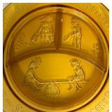 D3 - Vintage Indiana Glass Mother Goose Amber Glass Nursery Rhyme Set