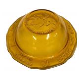 D3 - Vintage Indiana Glass Mother Goose Amber Glass Nursery Rhyme Set