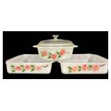 D4 - Vintage Anchor Hocking & Fire King Casserole Dishes (Lot of 3)
