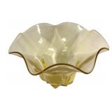 D4 - Vintage Cambridge Glass Yellow Ruffled Bowl