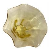 D4 - Vintage Cambridge Glass Yellow Ruffled Bowl