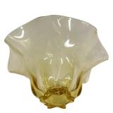 D4 - Vintage Cambridge Glass Yellow Ruffled Bowl