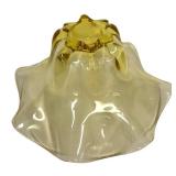 D4 - Vintage Cambridge Glass Yellow Ruffled Bowl