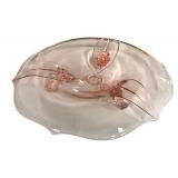D5 - Vintage Lancaster Glass Co. Pink Console Bowl 13"