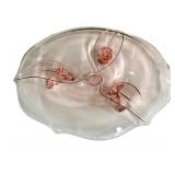 D5 - Vintage Lancaster Glass Co. Pink Console Bowl 13"