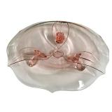 D5 - Vintage Lancaster Glass Co. Pink Console Bowl 13"