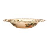 D4 - Antique Lancaster Pink Satin Depression Glass Open Work Bowl Underplate 9"