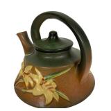 D5 - Vintage Roseville Pottery Zephyr Lily Tea Set in Siena