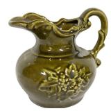 D4 - Vintage McCoy Pottery Olive Green Pitcher & Basin Set 1962