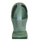 D5 - Vintage Roseville Pottery Silhouette Basket Blue-Green Matte Glaze