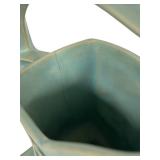 D5 - Vintage Roseville Pottery Silhouette Basket Blue-Green Matte Glaze