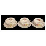 D4 - Three Vintage Johnson Brothers Garden Bouquet Teacup Sets