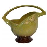 H3 - Vintage Roseville Pottery Windcraft Basket 208-5