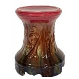 H4 -Vintage Pedestal Brush-McCoy Pottery Jardinière Base pottery piece featuring a blended glaze with a red top